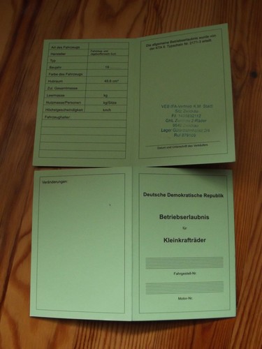 Simson kta papiere ddr s51 - simson,